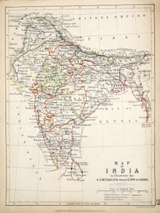 Karte von Indien, veröffentlicht von William Blackwood und Sons, Edinburgh und London, 1848